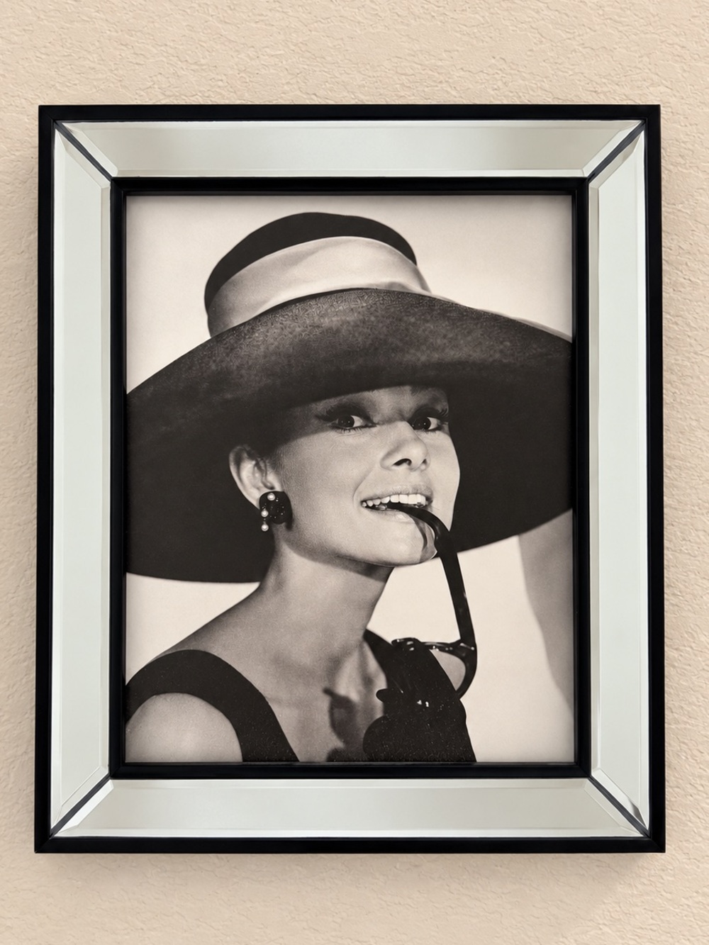 Audrey Hepburn 8x10 Framed Black & White Wall Art